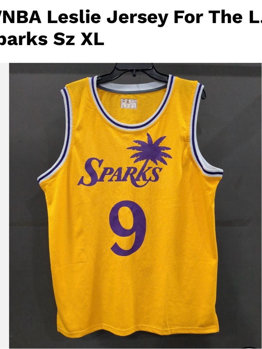 Los Angeles Sparks #9 Yellow Women's Muscle Tee